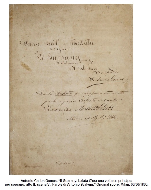 Capa manuscrito O Guarani. 1866. Acervo Arquivo Nacional.